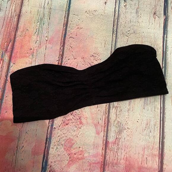 Victoria's Secret PINK Bralette Womens Medium Black Lace Bandeau Bralet Bra - Picture 1 of 7